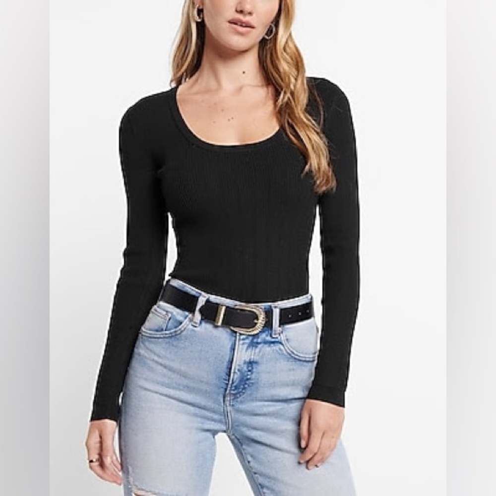NWT Scoop Neck Long Sleeve Sweater Bodysuit